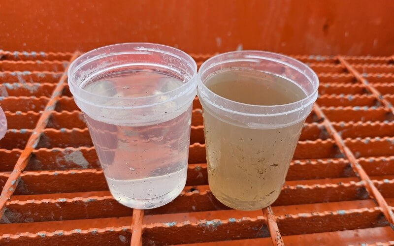 Results of on-site water treatment