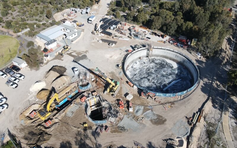 The pump station sits on the site of a former wetland which presented challenges for excavation