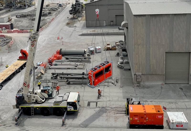 Chiller being craned into position