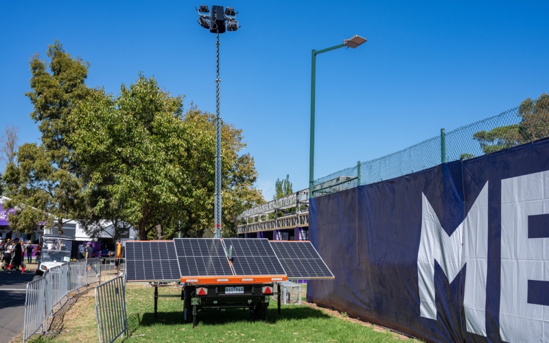 Solar powered lighting at the FORMULA 1 ROLEX AUSTRALIAN GRAND PRIX 2024